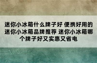 迷你小冰箱什么牌子好 便携好用的迷你小冰箱品牌推荐 迷你小冰箱哪个牌子好又实惠又省电